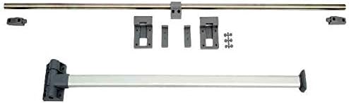 Set of metal brackets and rods on a white background