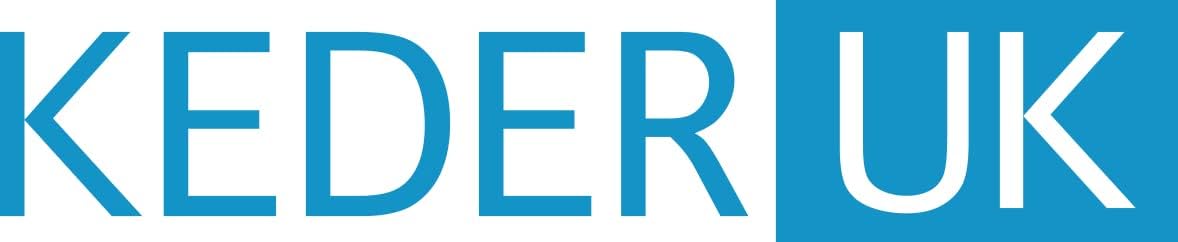 Keder UK logo on a blue background