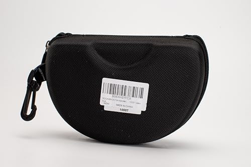 Black pouch with a barcode label on a light gray background