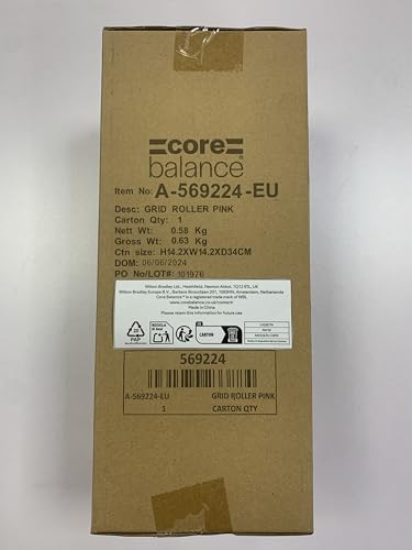 Cardboard box with 'core balance' branding on a white background