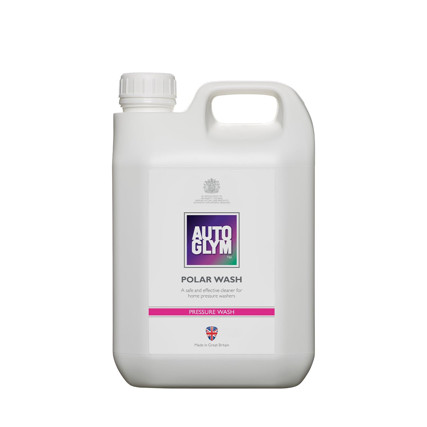 White bottle of Autoglym Polar Wash on a white background