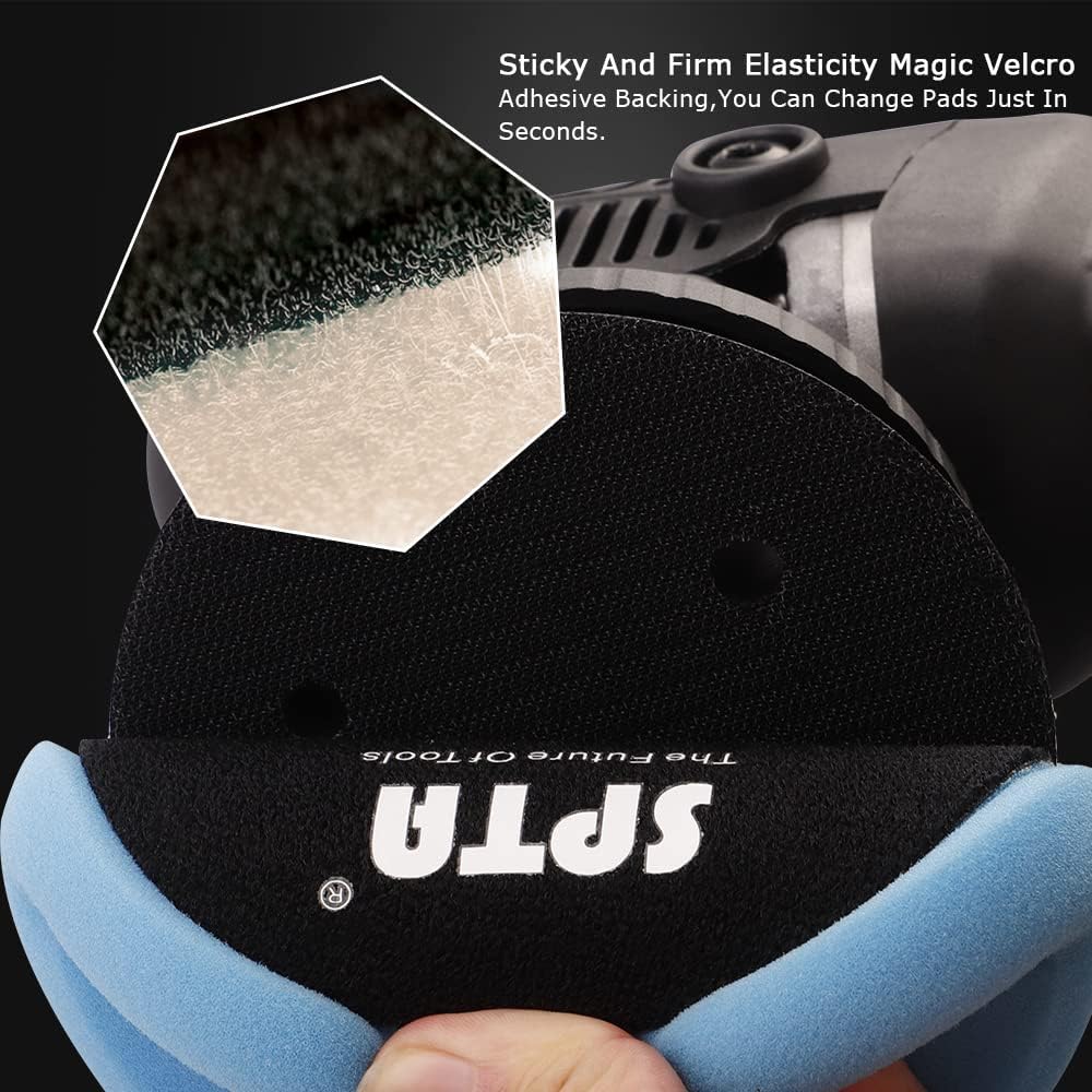Close-up of a tool with a black pad featuring 'ULT' branding, highlighting adhesive backing.