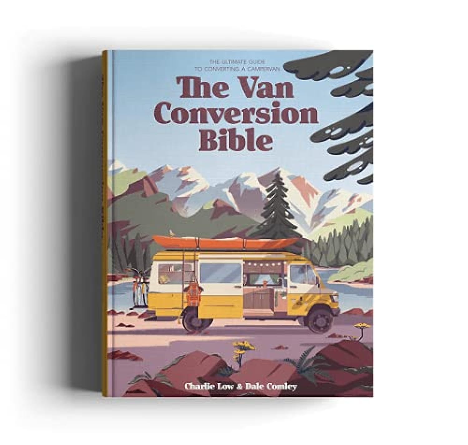 Book titled 'The Van Conversion Bible' with a van illustration on the cover.
