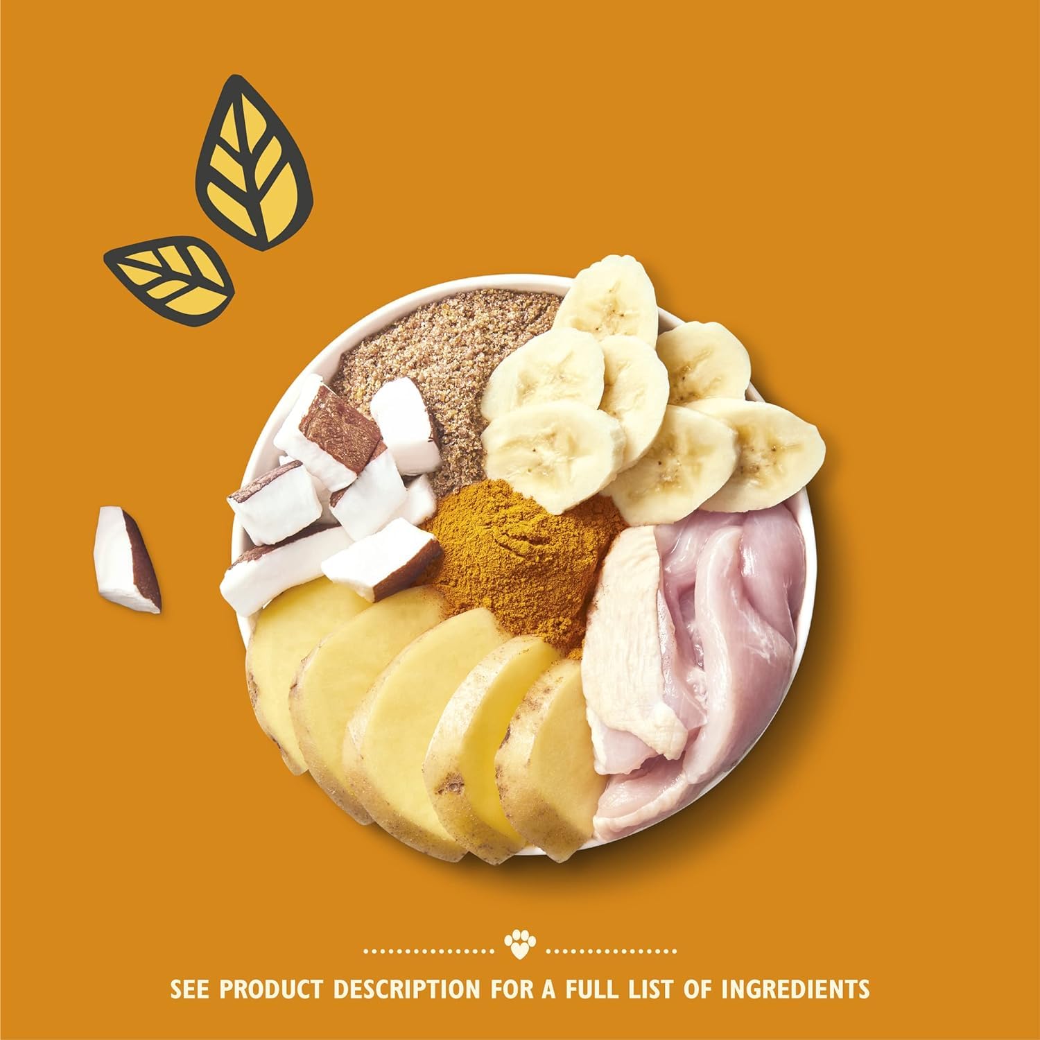Dessert with various ingredients on a brown background