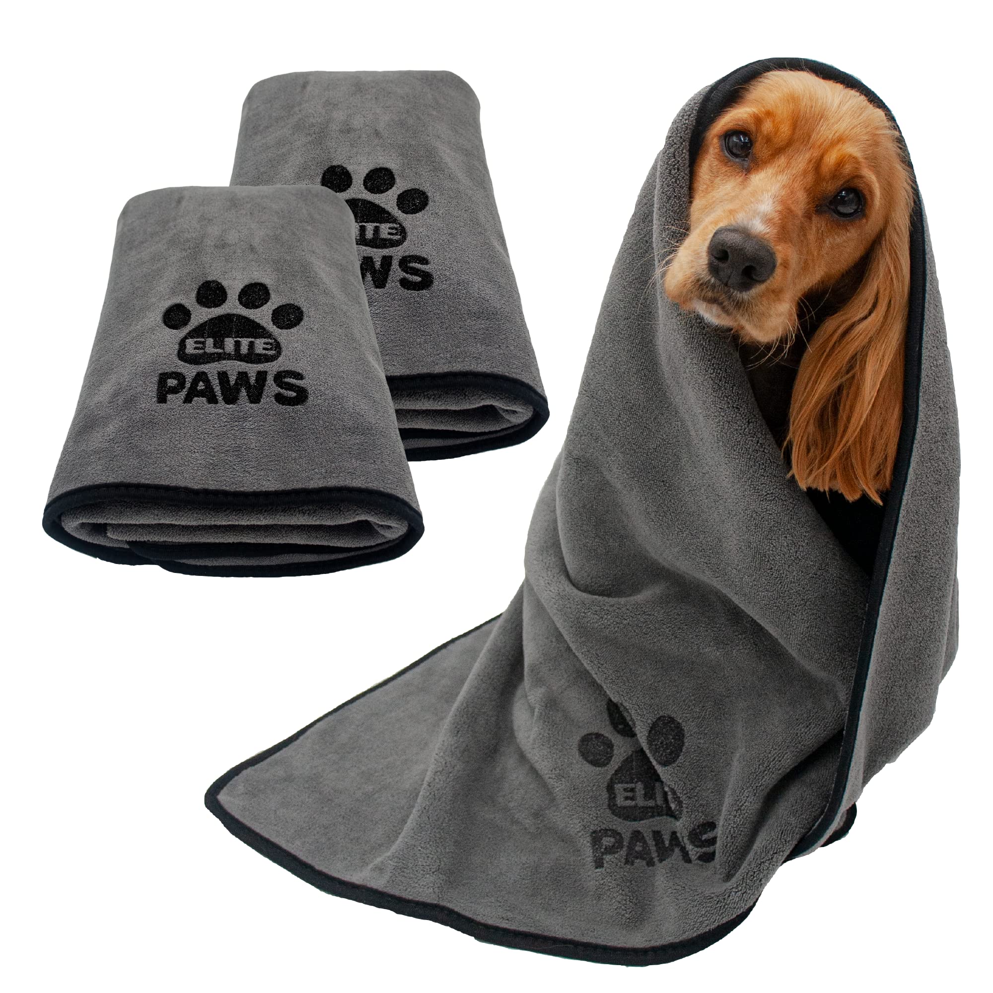 Elite Paws® UK Ultra-Absorbent Dog Towel – Large 140x70cm Super Soft Microfibre Pet Drying Towel, Quick-Dry & Machine Washable, Ideal for Dogs, Cats & Puppies