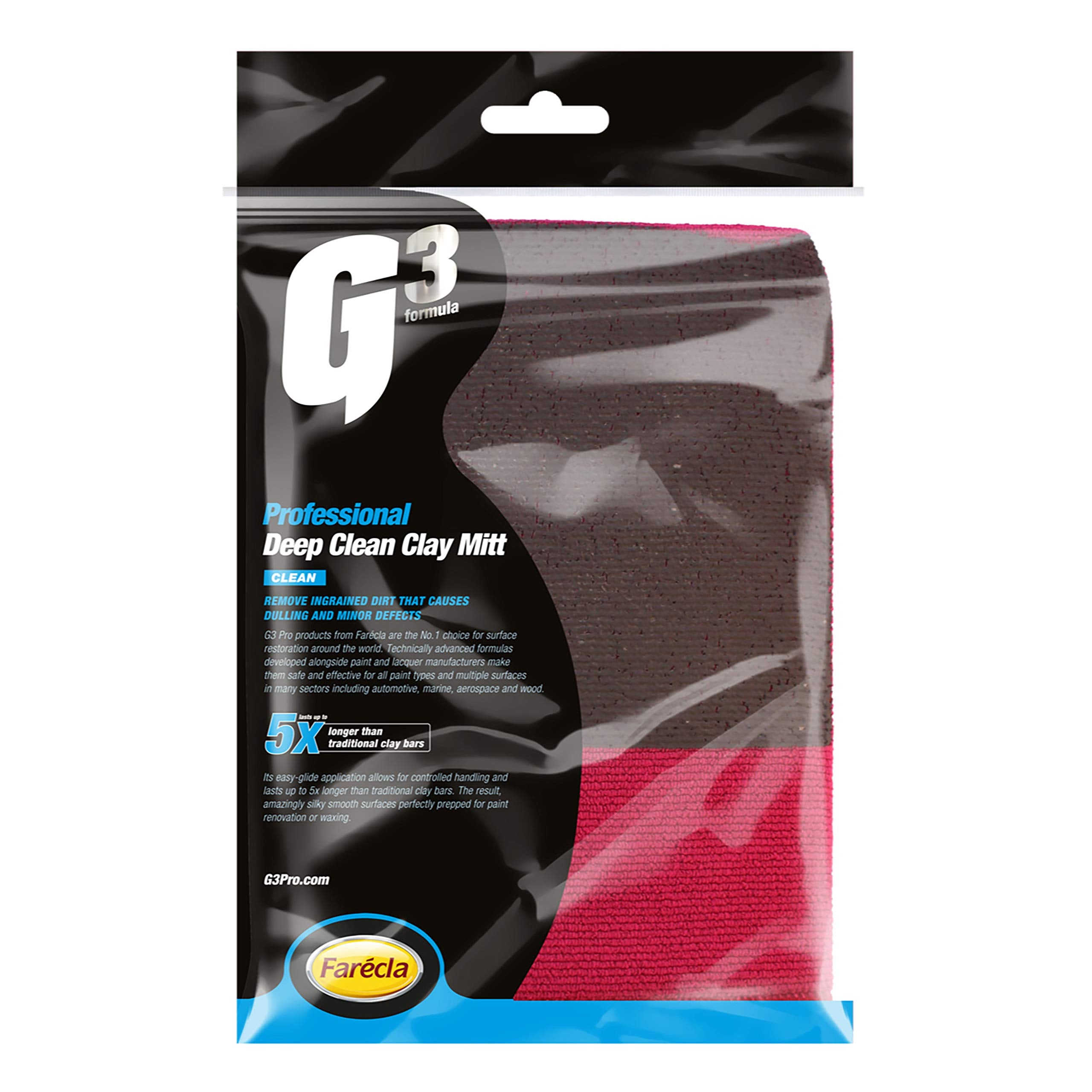 G3 Professional Deep Clean Clay Mitt packaging with visible brand logos.