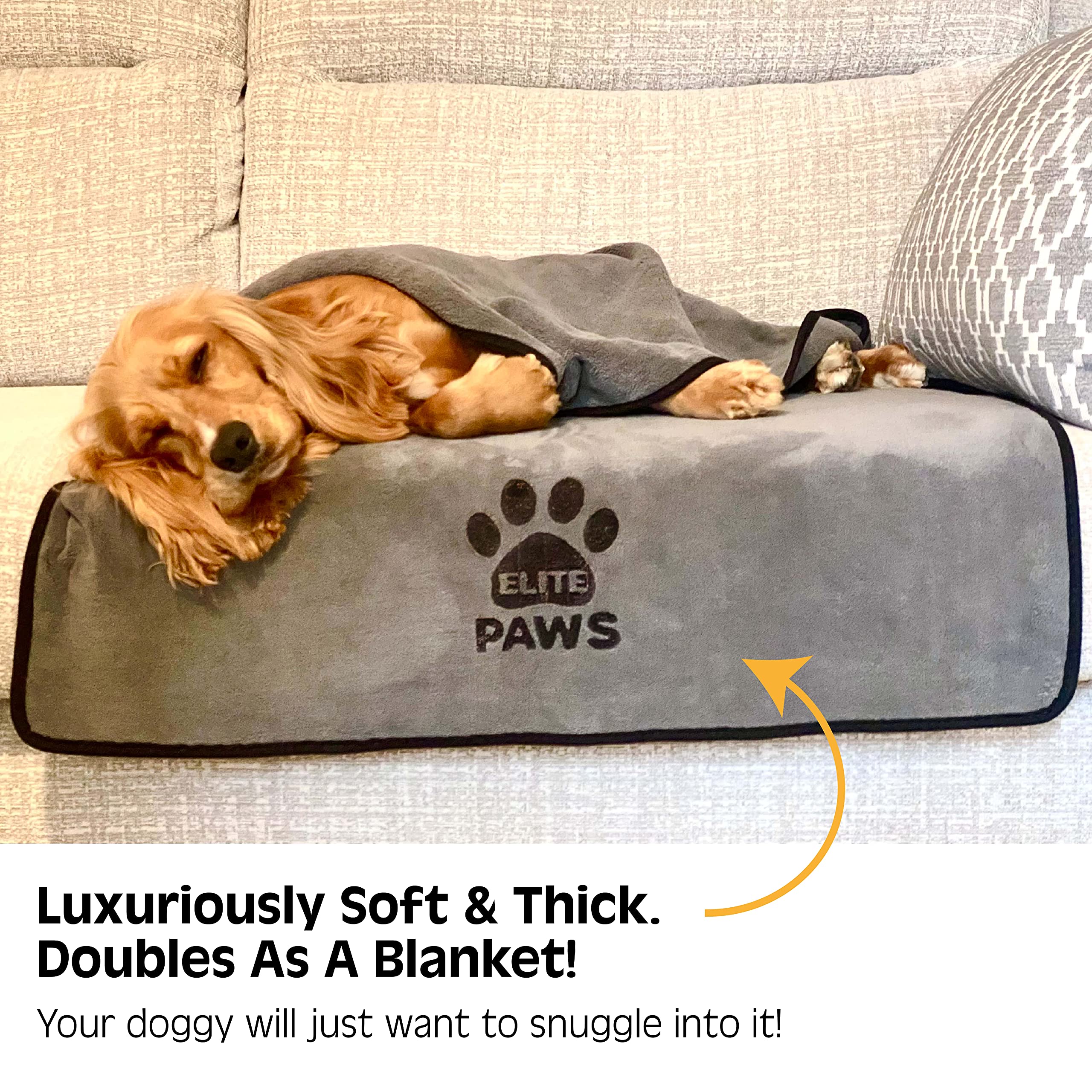 Elite Paws® UK Ultra-Absorbent Dog Towel – Large 140x70cm Super Soft Microfibre Pet Drying Towel, Quick-Dry & Machine Washable, Ideal for Dogs, Cats & Puppies