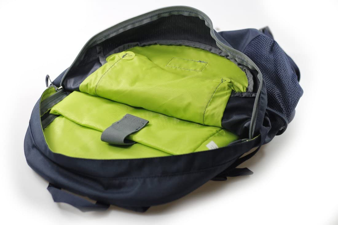 Green and navy bag on a white background