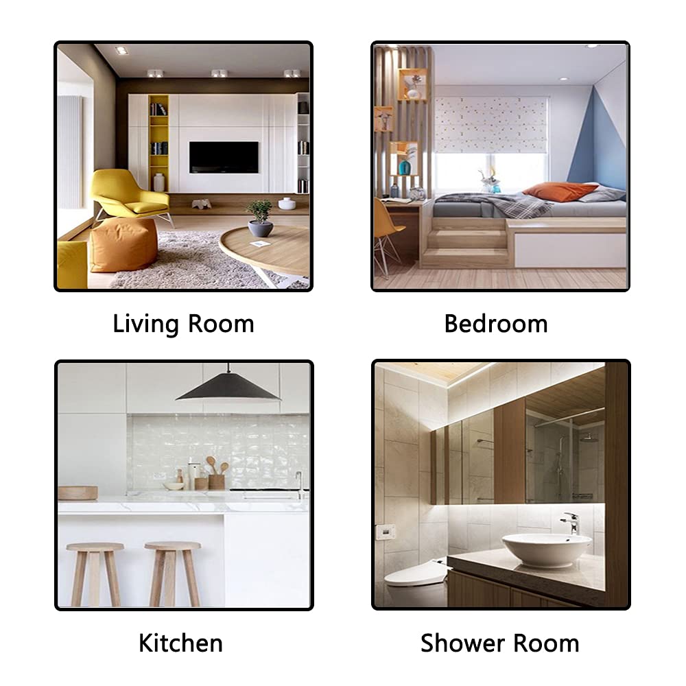 Four different rooms labeled as Living Room, Bedroom, Kitchen, and Shower Room.
