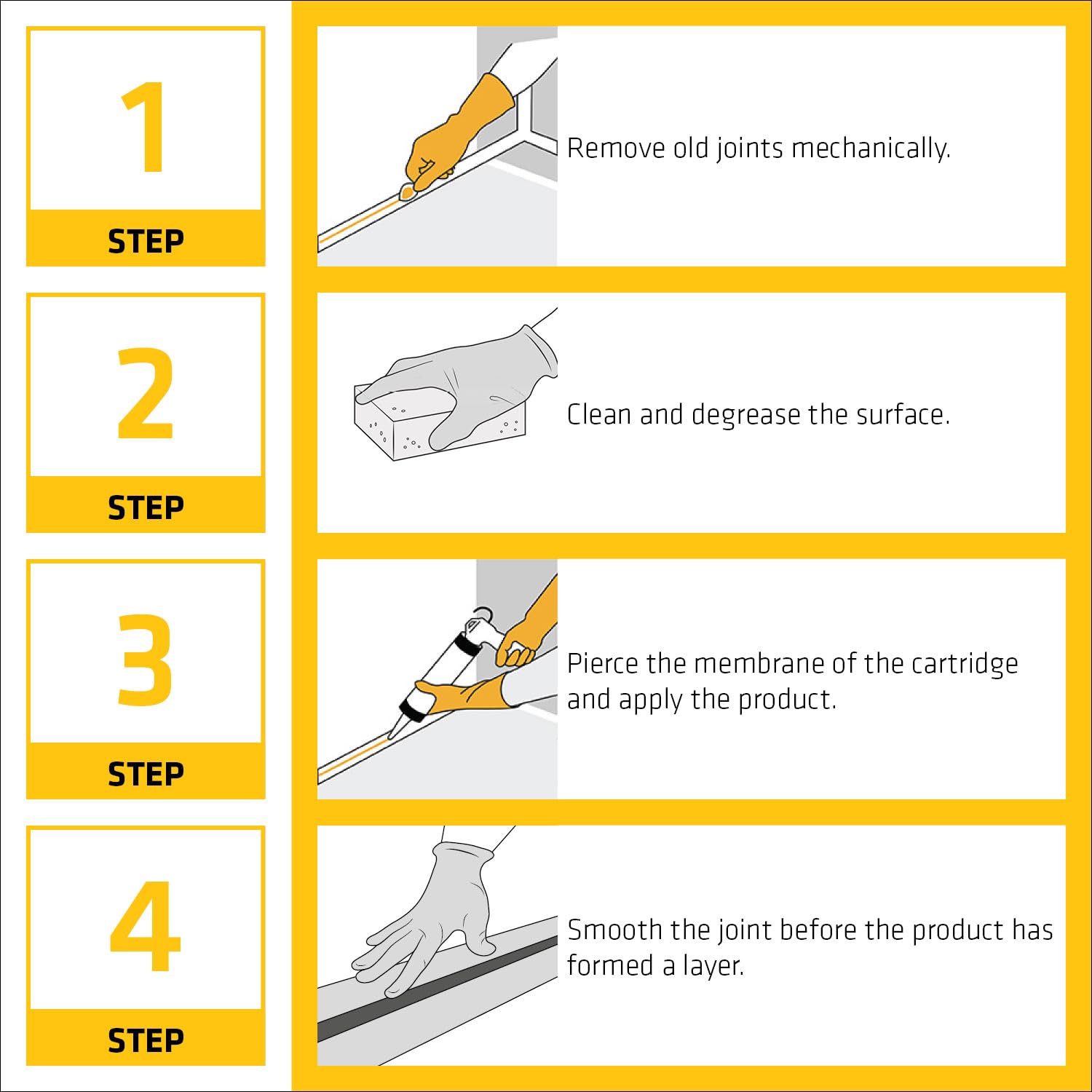 Step-by-step guide for a construction or repair process with illustrations and text.