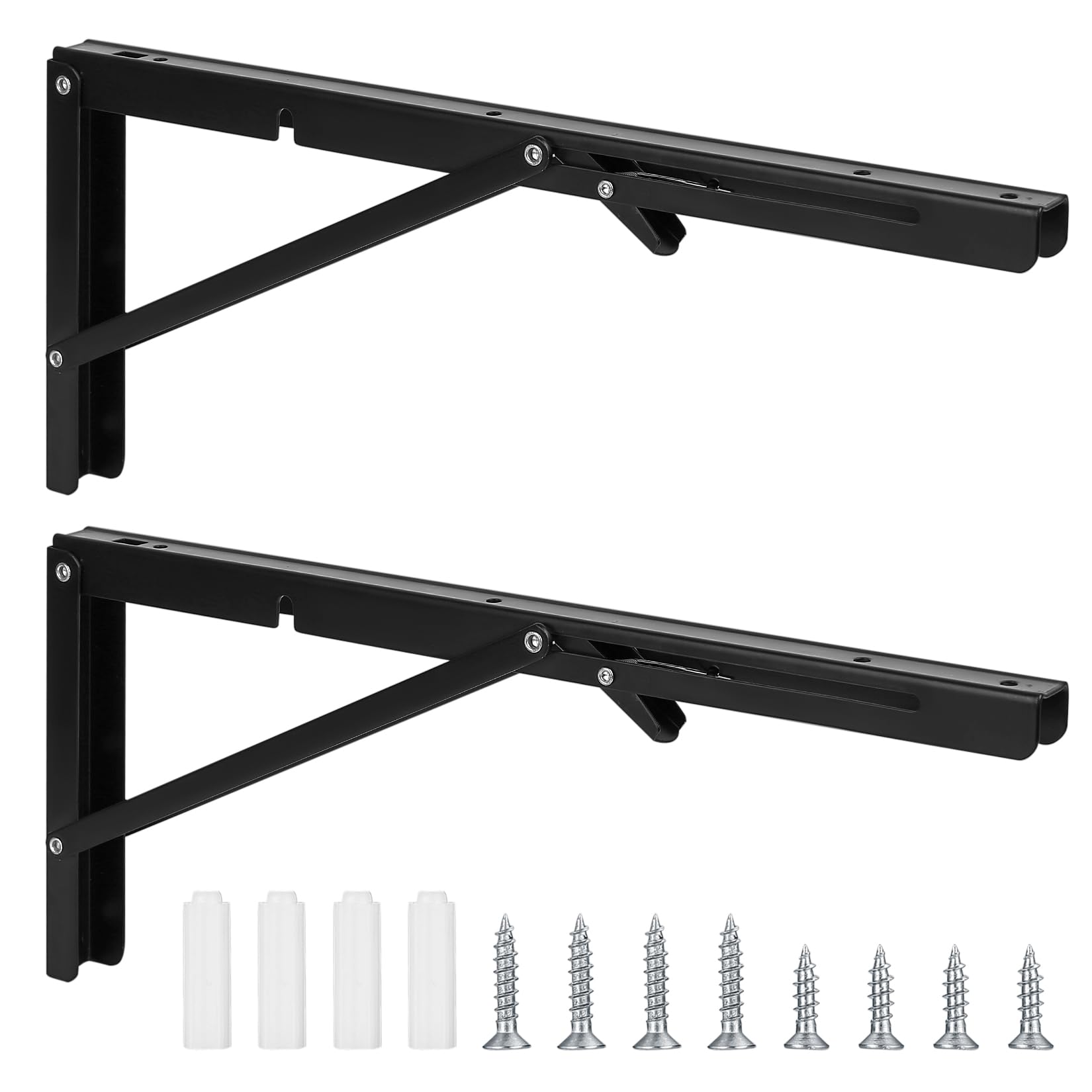Folding Shelf Brackets – Heavy Duty Space-Saving Wall Supports