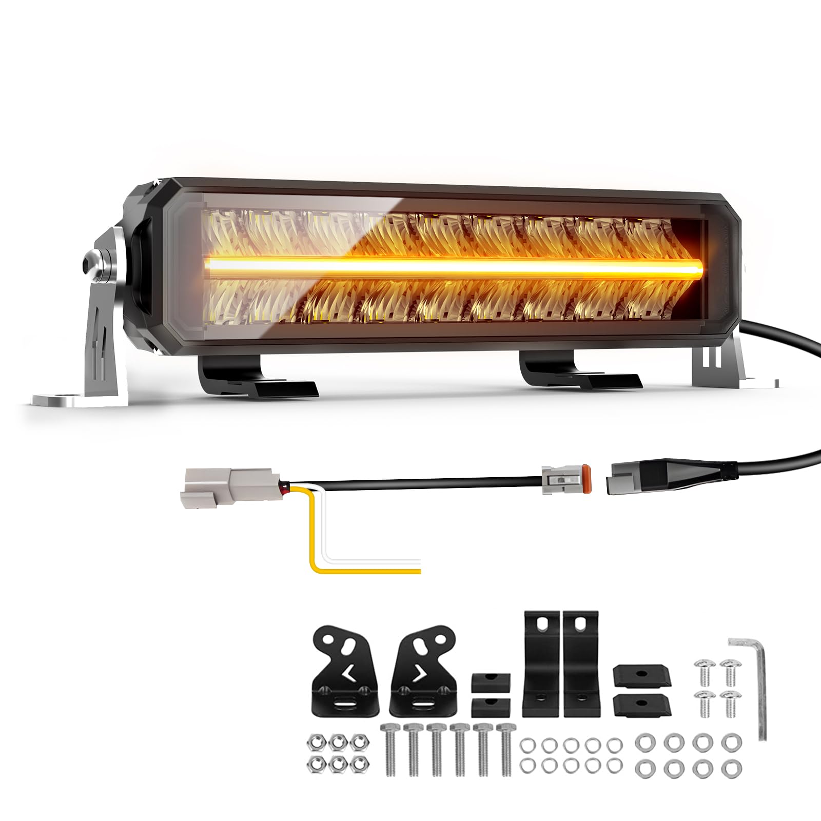 CO LIGHT 40W LED Light Bar – White & Amber DRL IP68 12V–30V