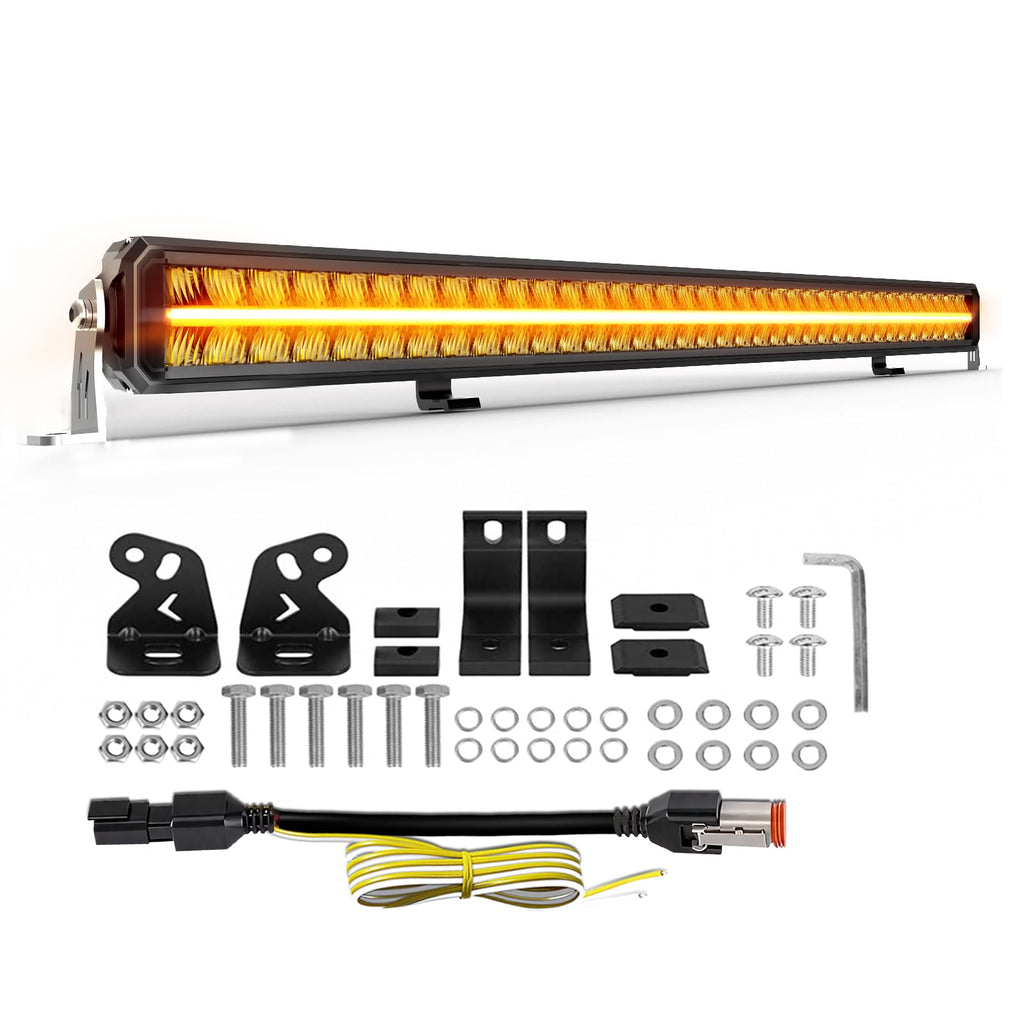 CO LIGHT 40W LED Light Bar – White & Amber DRL IP68 12V–30V
