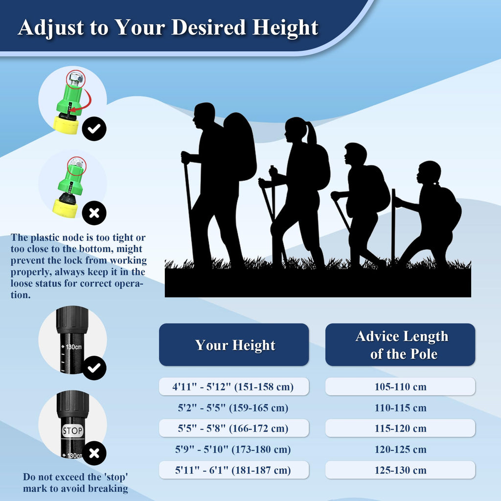 TheFitLife Hiking & Trekking Poles (2-Pack) – Anti-Shock, Quick Lock