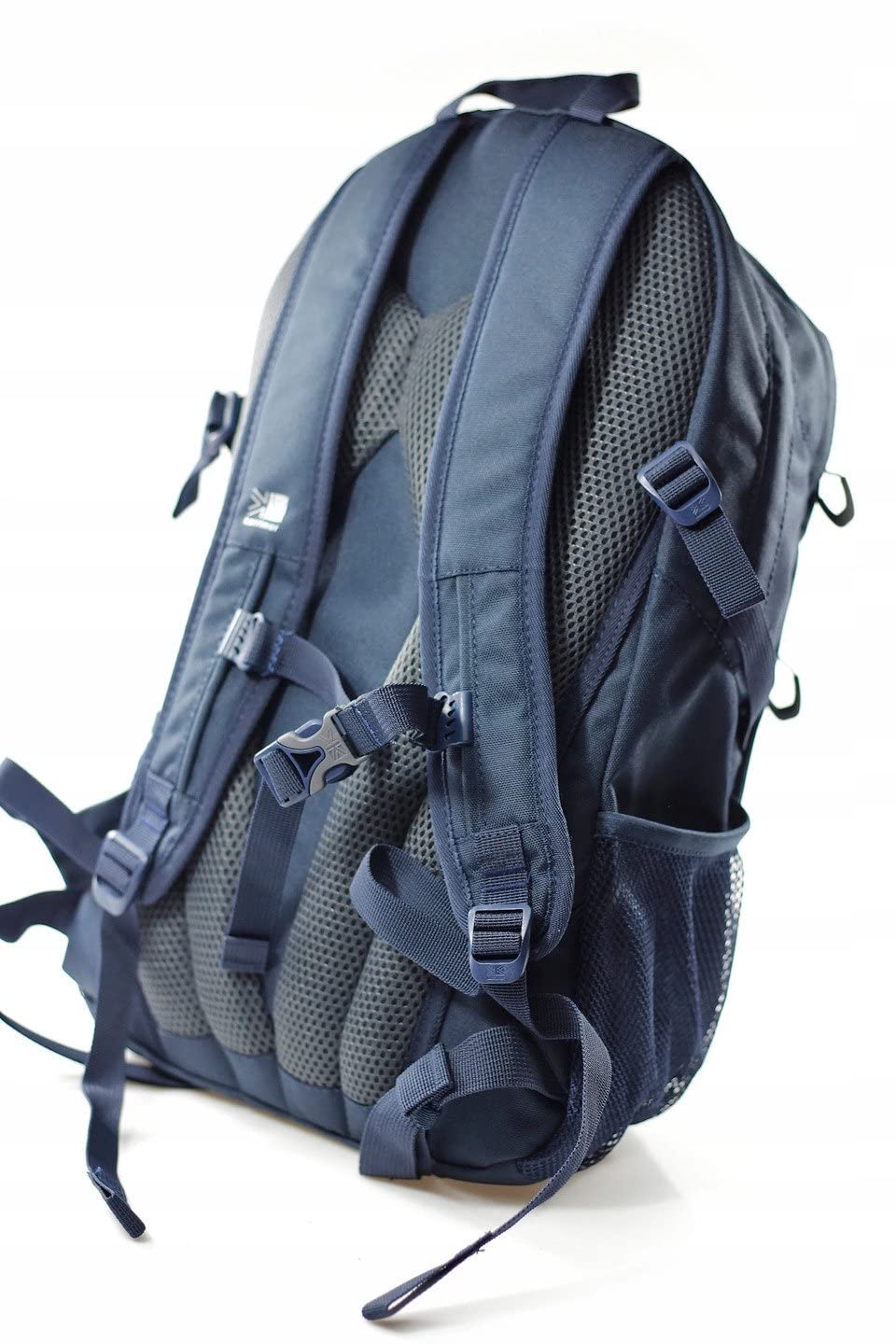 Blue backpack on a white background