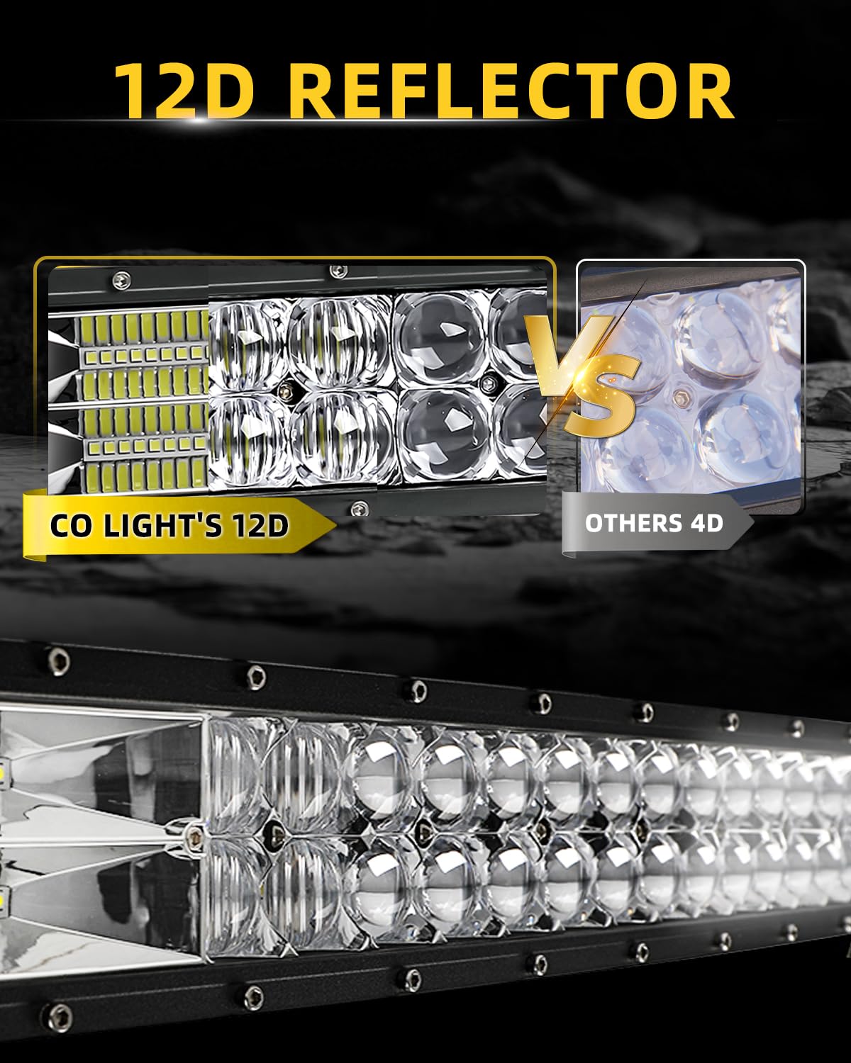 CO LIGHT Curved LED Light Bar 52 inch 750W 80000LM Triple Rows Spot Flood Combo Light Off-Road Driving Lights with Wiring Harness High Brightness for Trucks SUV ATV UTV Marine