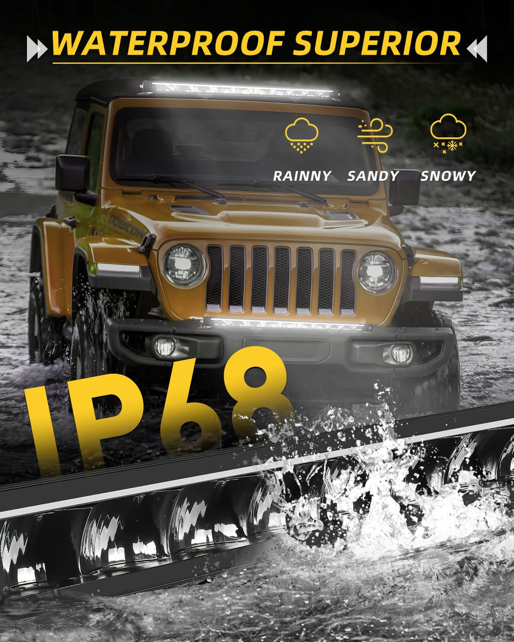 CO LIGHT 40W LED Light Bar – White & Amber DRL IP68 12V–30V