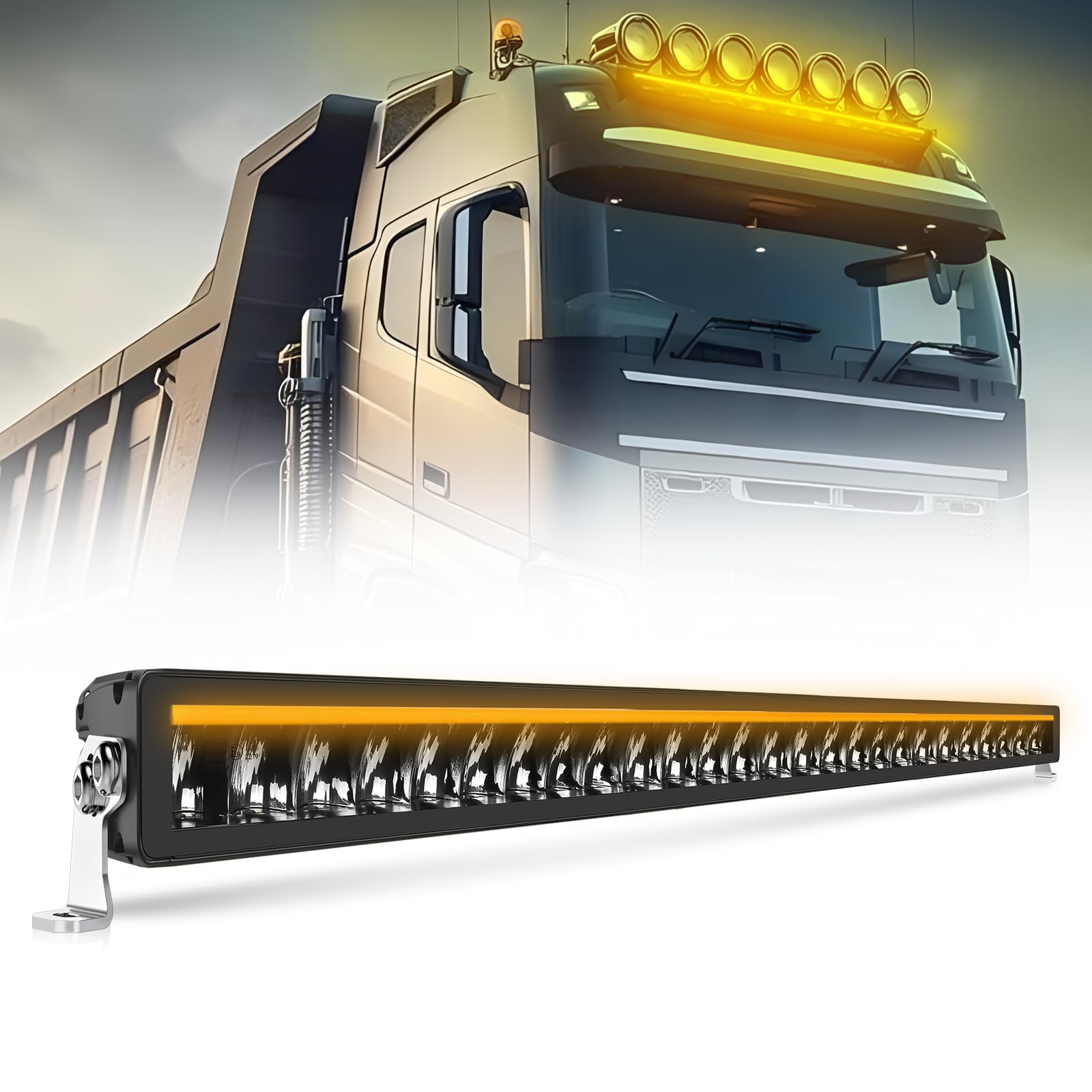 CO LIGHT 40W LED Light Bar – White & Amber DRL IP68 12V–30V