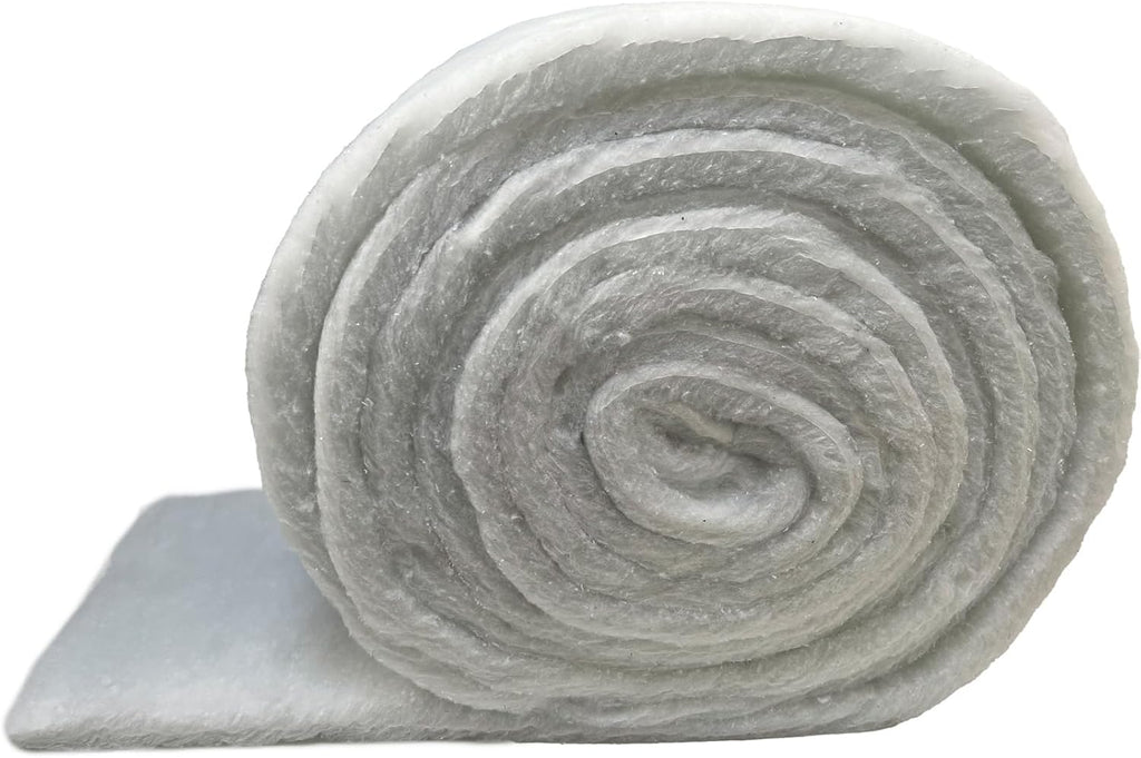 Roll of gray felt on a white background