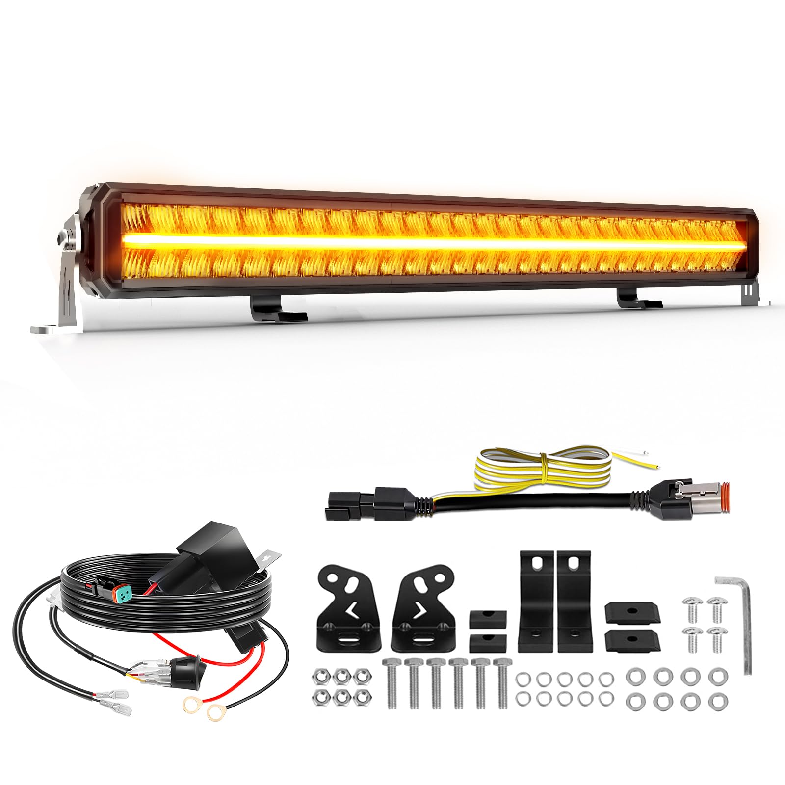 CO LIGHT 40W LED Light Bar – White & Amber DRL IP68 12V–30V