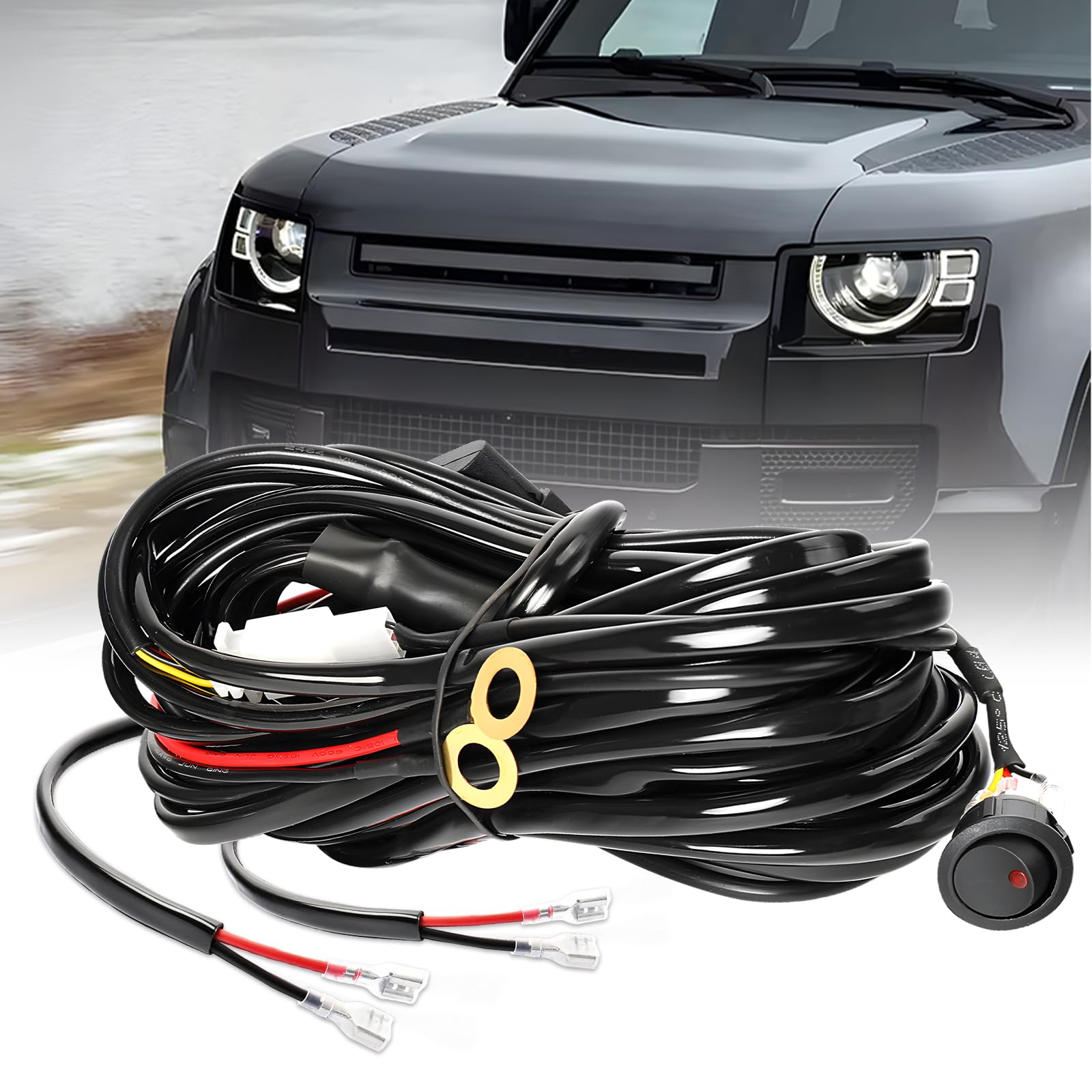 vehicle showing lighting wiring harness for auixiliary lights