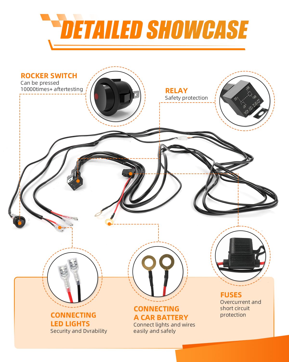 auxiliary lighting wiring harness showing composition 